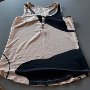 Oiselle peach and black henley tank